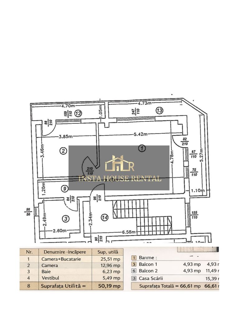 Apartament 2 camere *Vedere Panoramica* 66mp   METROU JIULUI - Schiță 14