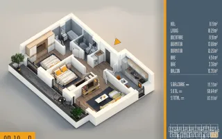Apartament 3 camere decomandat | Balcon 15 mp - Pallady - Schiță 11