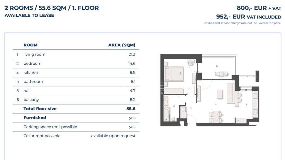 2 camere premium | 55,6 mp + balcon | Promenada – Floreasca Nord - Poză 8