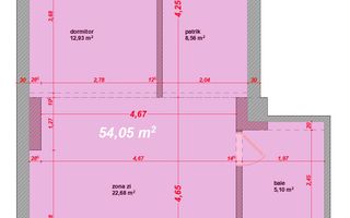 Oportunitate de investitie! Apartament 3 camere inchiriat la 650 euro! - Schiță 3