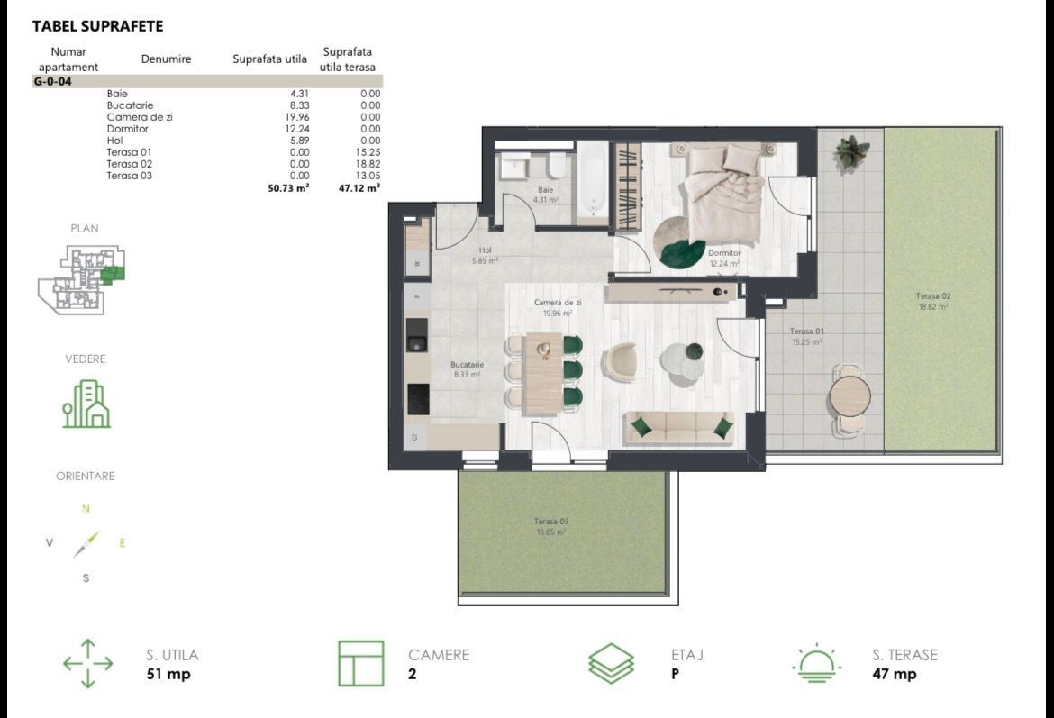 COM 0% Apartament nou cu 2 camere si gradina | Denya Forest - Poză 11
