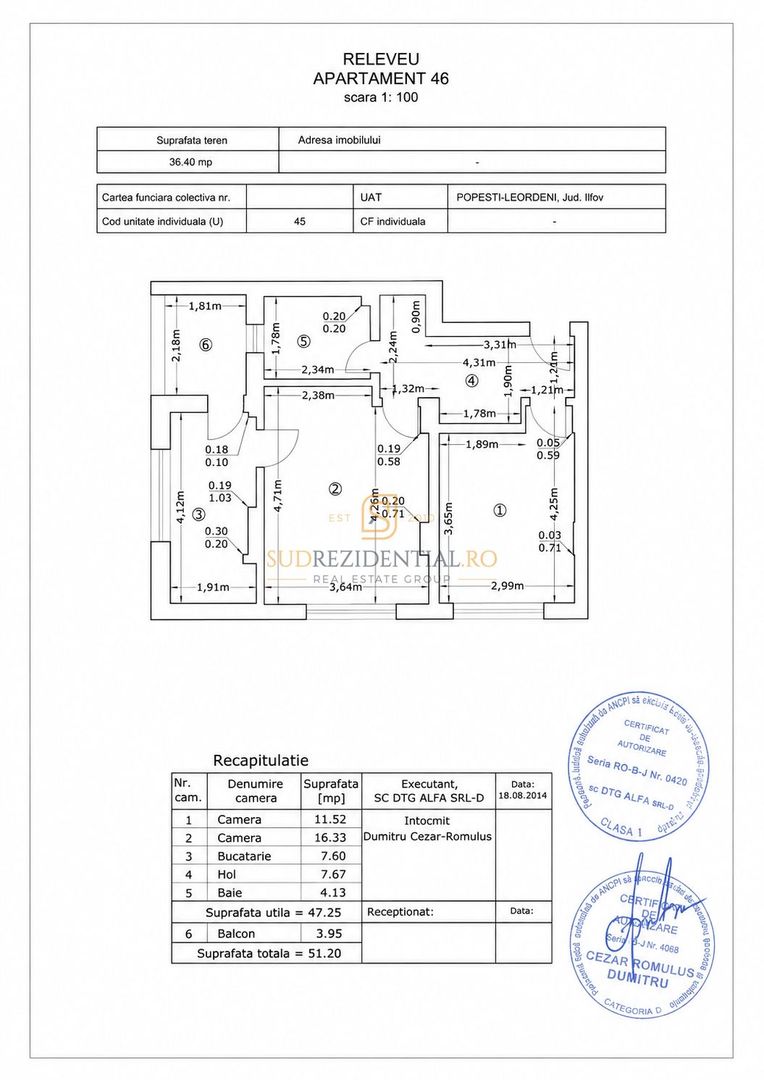 Apartament 2 camere, Amurgului, Mobilat&utilat, Metrou D. Leonida - Schiță 8