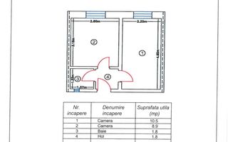 Apartament cu 2 camere, ETAJ 1, mobilat și utilat, VASLUI - zona PROCOPIU; - Poză 5