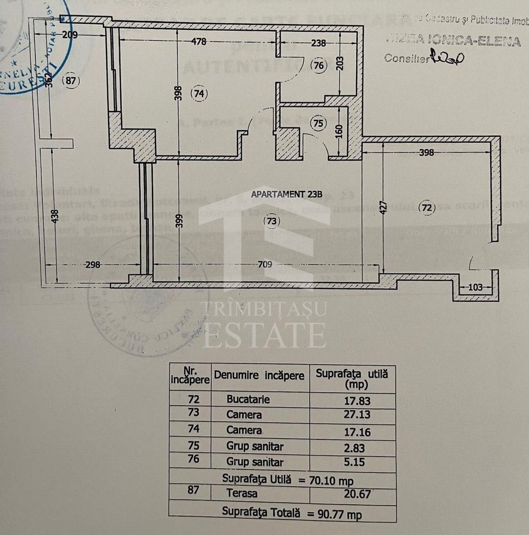 Apartament 2 camere de lux | Rovere Exclusive Concept | Terasă 21 mp - Schiță 19