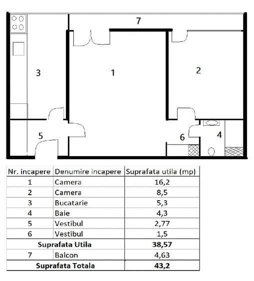 Apartament 2 camere Universitate, vedere panoramica, balcon,  2 min metrou - Poză 8
