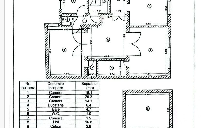 APARTAMENT DEOSEBIT CU 3 CAMERE IN VILA || CURTE - Schiță 25