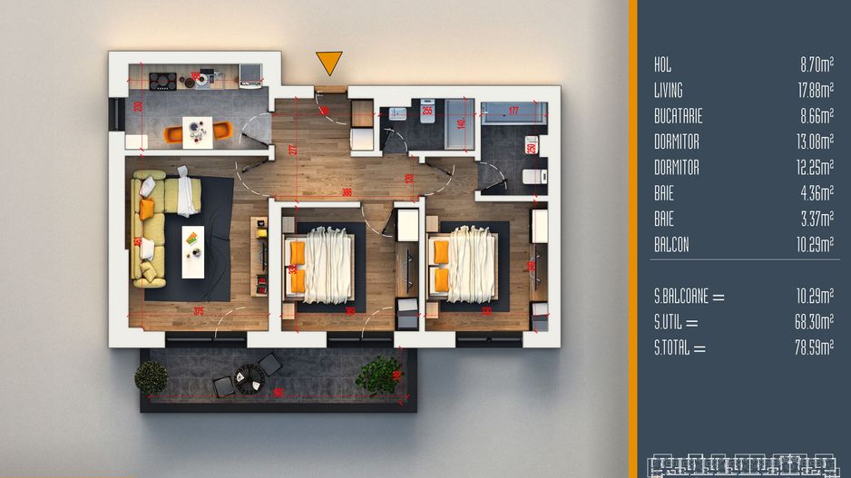 Oferta Lansare 3 camere parcare bonus proiect nou Pallady - Schiță 7