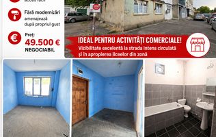 Apartament cu 2 camere, parter, ideal spatiu comercial, VASLUI - zona PROCOPIU;