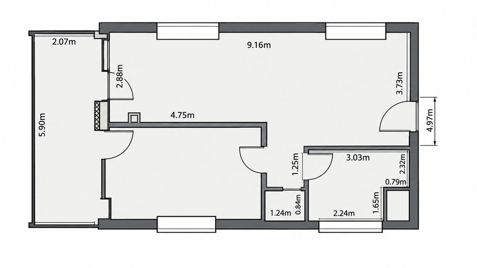 Apartament 2 camere, terasa, etaj intermediar, boxa, parcare - Poză 15