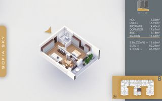 Apartament 2 camere spatios Titan Pallady  7 min Metrou Nicolae Teclu - Schiță 5