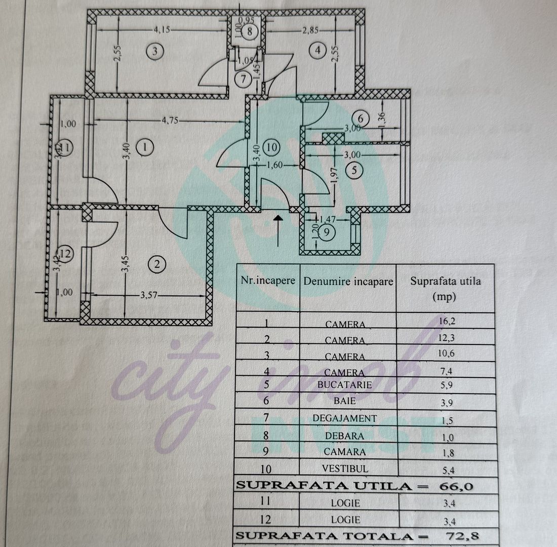 4 camere ultracentral | Universitate – Romană | Ideal locuire sau investiție - Poză 4