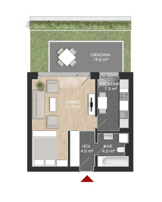 Apartament Studio | Gradina |  Faza 3 - Poză 1
