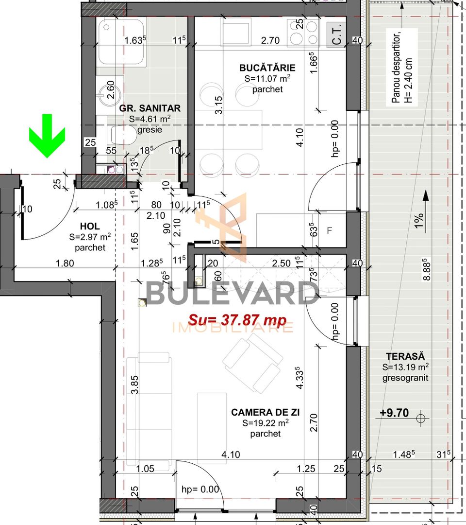 Comision 0. Apartament cu terasa de 13 mp in Apahida! - Schiță 10