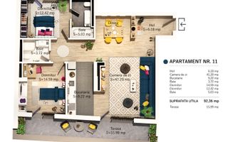 Apartament 3 camere, confort sporit, intr-un imobil rezidental SMART - Poză 3
