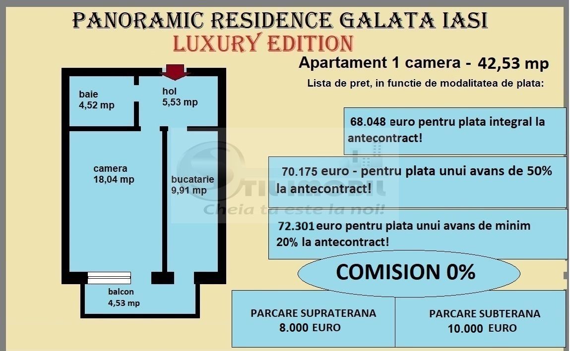 Apartament decomandat de vanzare in Iasi, Galata, 42,53 mp, bloc nou - Poză 2