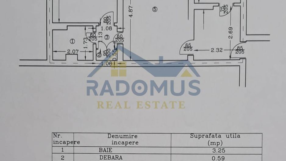 Apartament 2 camere - 49 mp Utili - Nord - Etaj 3 din 4 - Allea Nalbei - Schiță 13