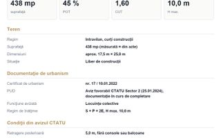 Teren intravilan 438 mp | PUD avizat S+P+2E | Floreasca - Poză 1