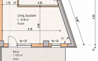 Apartament cu 3 camere, parcare subterana, bloc nou, zona Traian Vuia! - Schiță 9