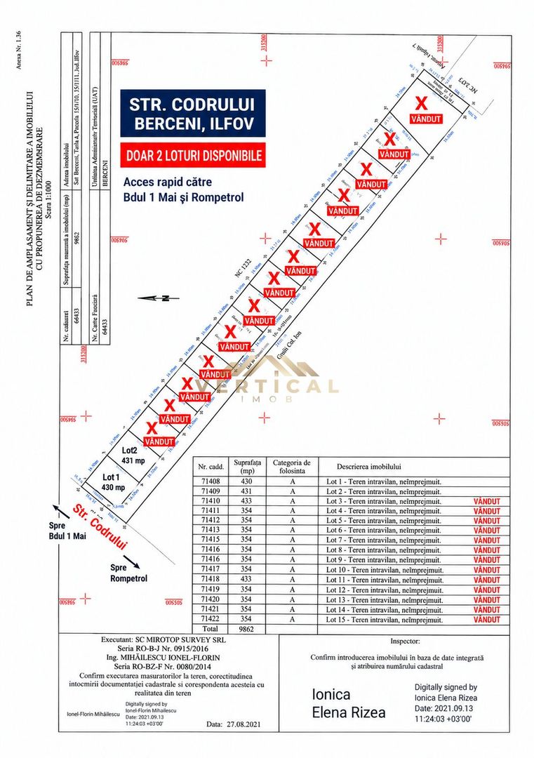 Teren intravilan 430 mp | Direct la asfalt | Str. Codrului, Berceni - Poză 2