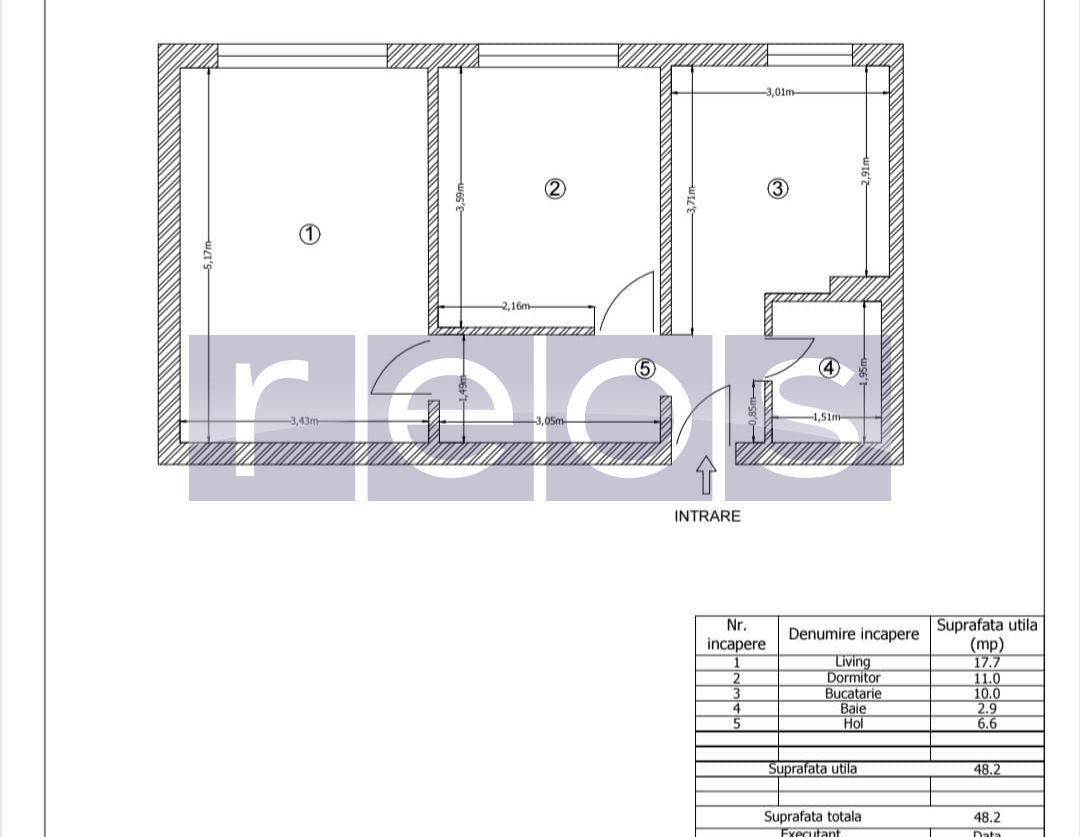 DE VANZARE – APARTAMENT  2 CAMERE DECOMANDAT -  VALEA OLTULUI | METROU - Schiță 9