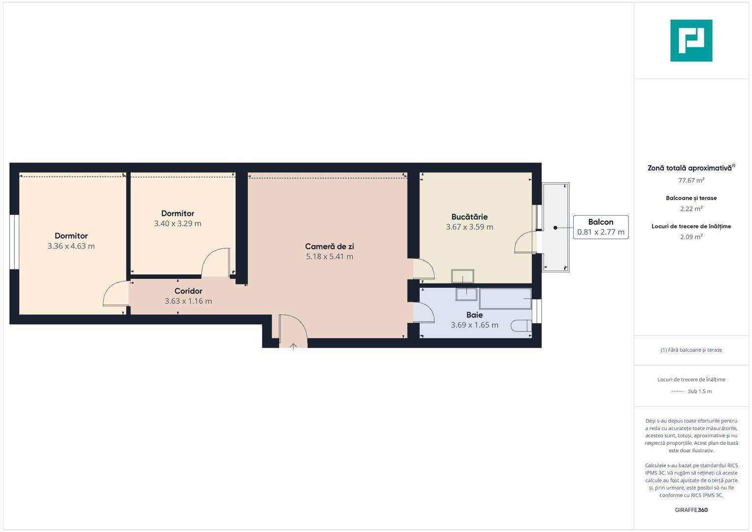 Apartament 3 camere, spațios, mobilat, în Chișoda - Poză 11