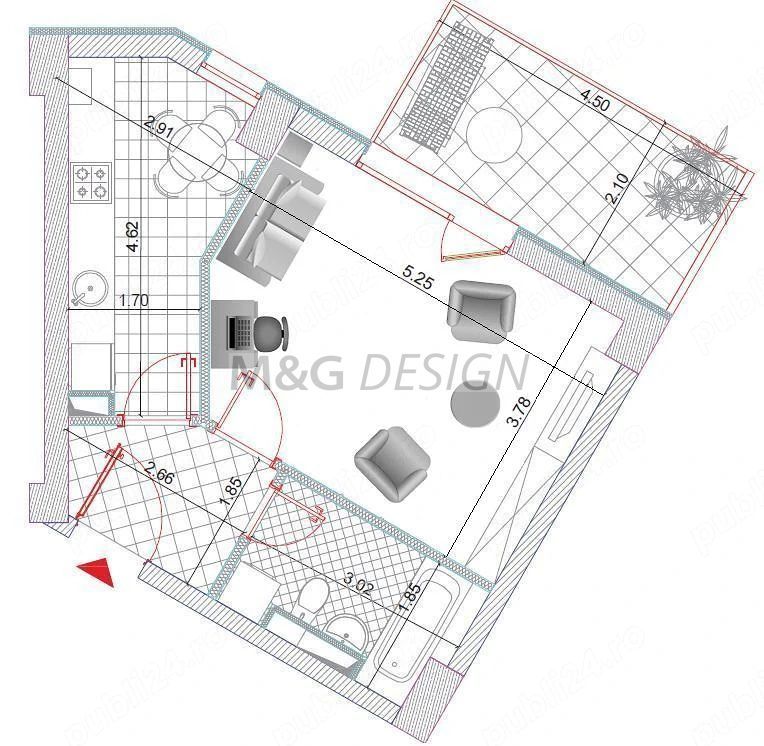 Apartament cu 1 camera - Poză 4