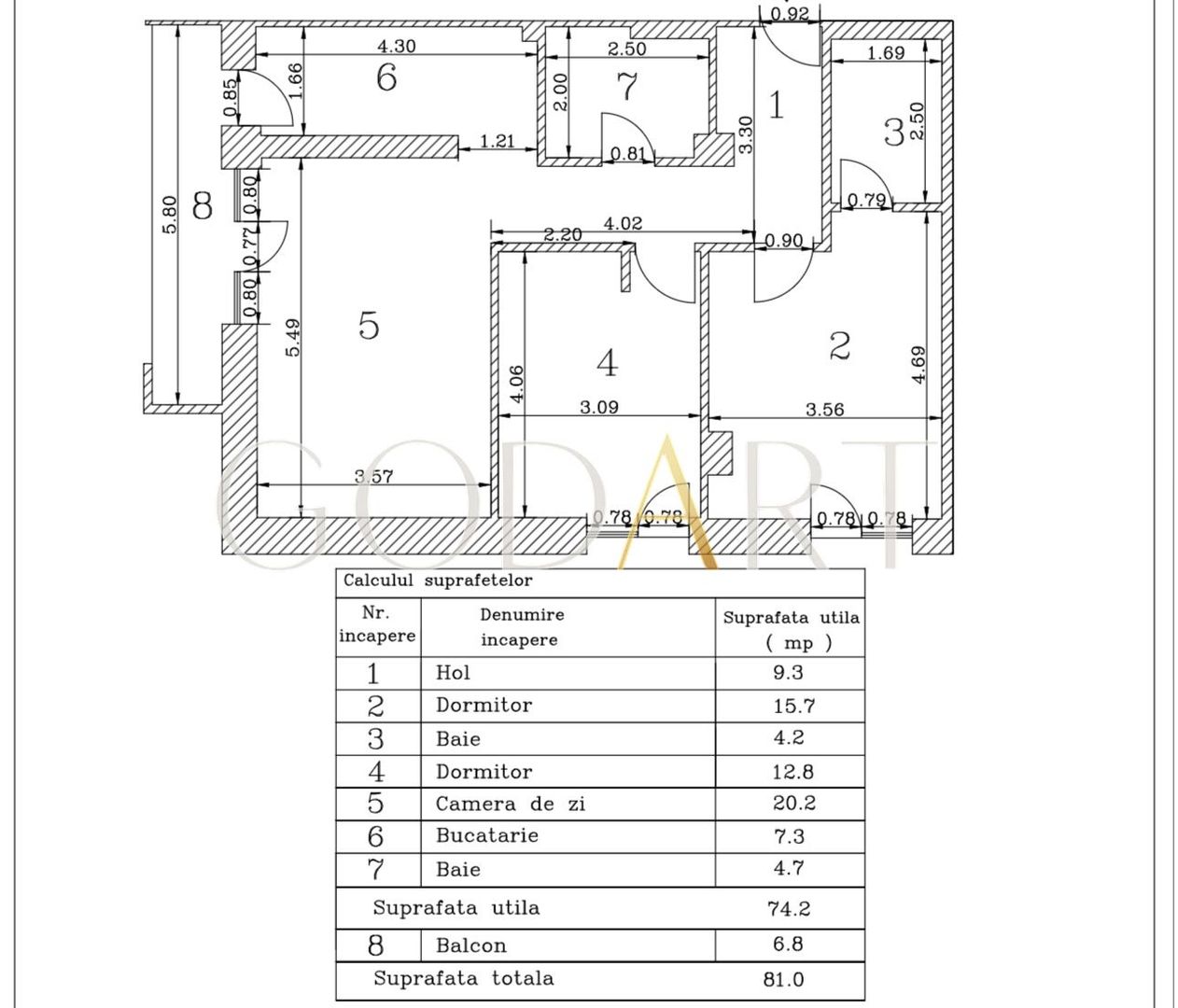 OPORTUNITATE | 3 CAMERE | DECOMANDAT | LOC DE PARCARE | 2025 - Schiță 15
