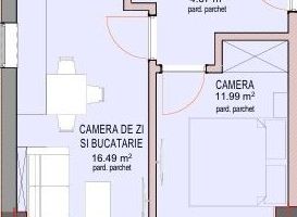 Apartament 2 camere si balcon la cheie, zona Doamna Stanca - Schiță 1