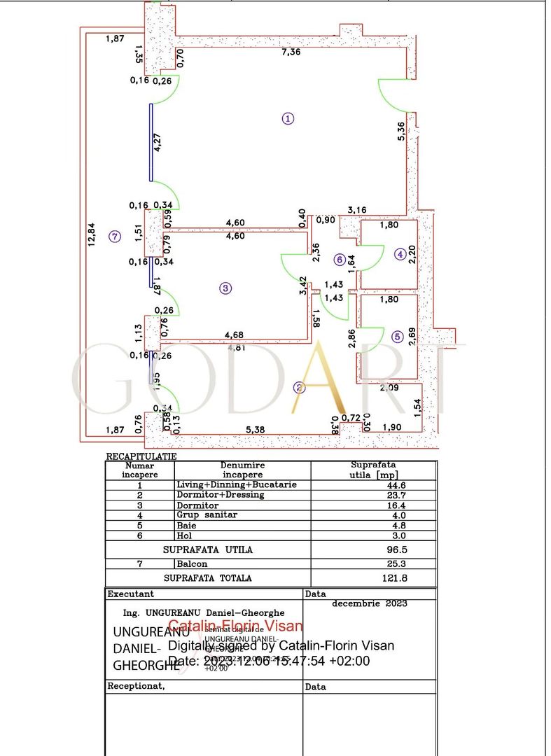 Apartament exclusivist | 3 camere | 121.8 mp | Cortina 126 - Poză 16