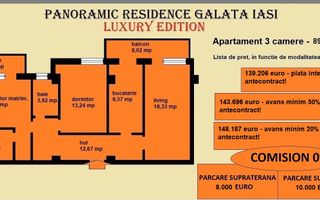 Apartament decomandat de vanzare in Iasi, Galata, 89,81 mp, bloc nou - Poză 2