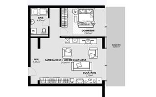 Apartament 2 camere de vânzare | 51,4 mp | Zona Autogară | Etaj 6 - Poză 1