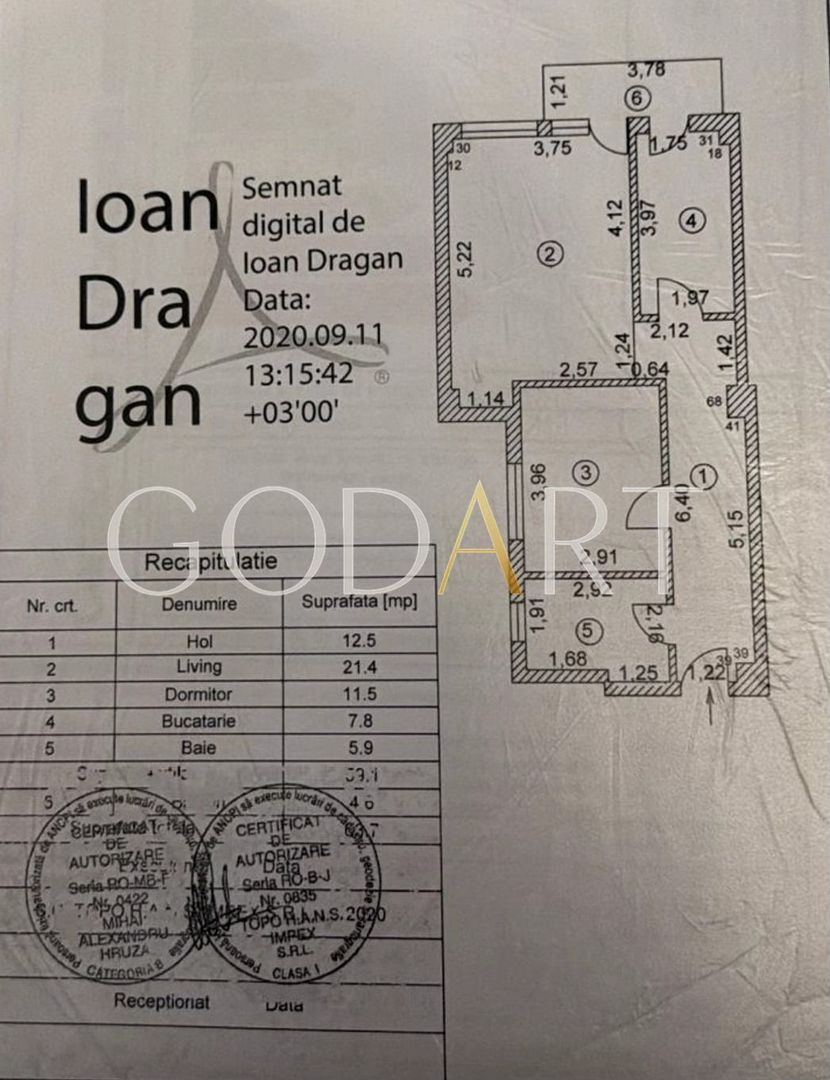 Apartament cu 2 camere | Decomandat | Imobil nou | Ready to move in - Schiță 13