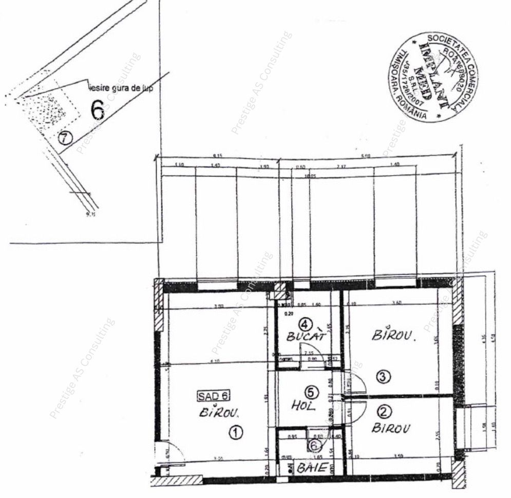 SAD 67mp pretabil Birouri | Etaj 1 Lift | Calea Girocului - Schiță 5