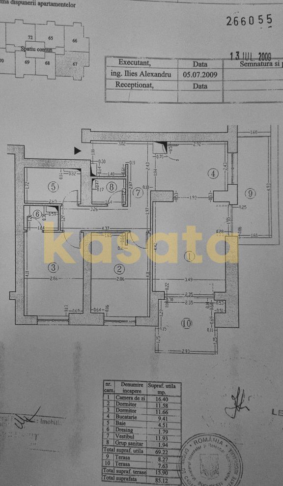 OPORTUNITATE | APARTAMENT 3 CAMERE | ROSE GARDEN | PARCARE BOXA - Schiță 6