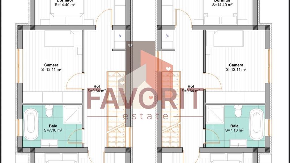 Duplex despartit prin CT | Toate utilitatile | Langa asfalt | Lidl - Schiță 14