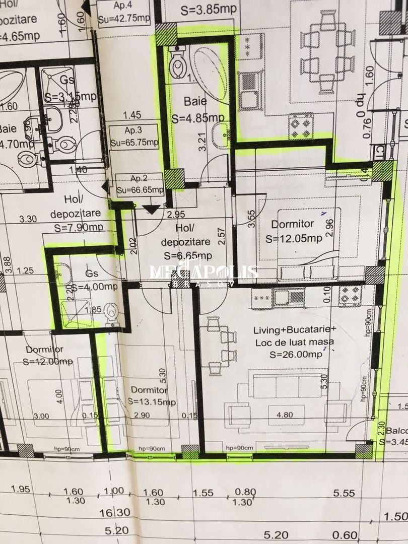 Apartament 3 Camere | 66mp | Zonă Dezvoltată | Tractorul - Poză 4