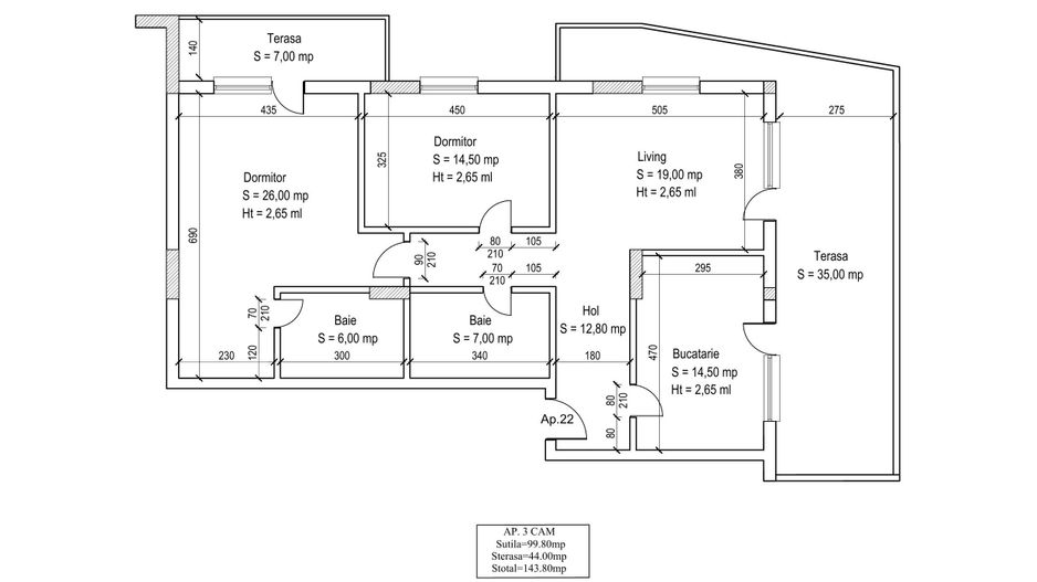 Apartament 3 camere 100 mp interior si terasa 42 mp Titan Pallady Parcul Teilor - Poză 9