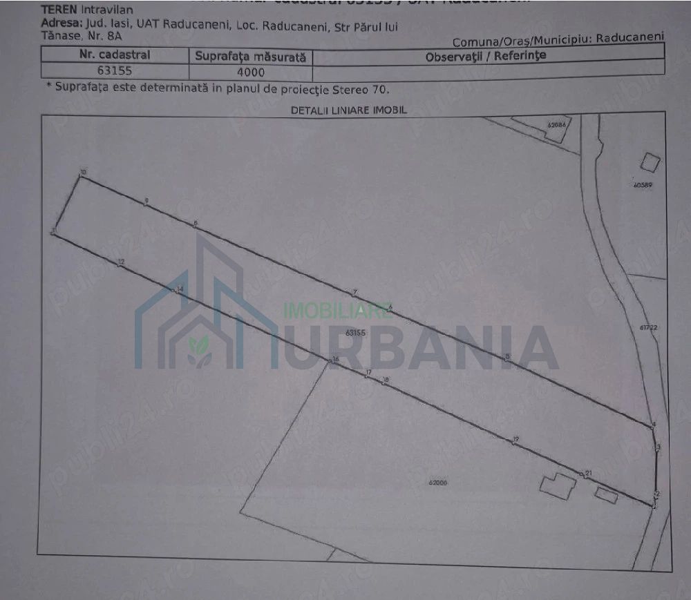 Teren intravilan de 4000 mp în Răducăneni, județul Iași - Poză 1