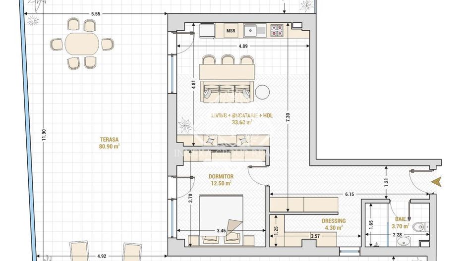 13 Septembrie-Marriott | 2 camere | 55mp + 81mp terasa | et 2 | 245.000 euro - Poză 12