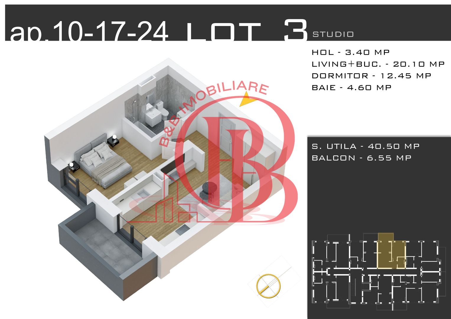 Apartament 2 camere-Promo Loc Parcare-Metrou Teclu-Pallady - Schiță 1