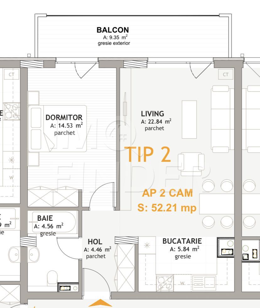 Vânzare apartament 2 camere imobil nou, Borhanci - Poză 2