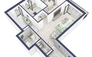 Apartament 3 camere | Balcoane 15.1 mp | Etaj 1 | Turnisor - Poză 3