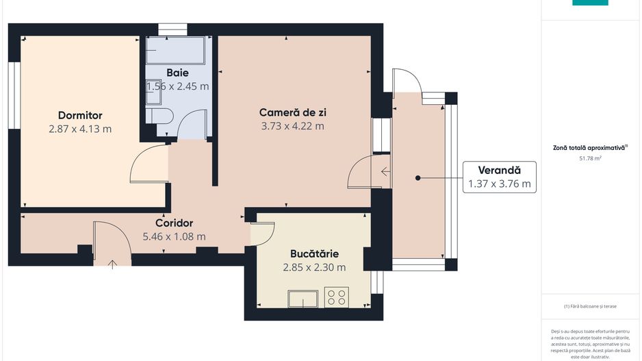 Apartament cu 2 camere și curte proprie+parcare – Lectorului Residence - Poză 14