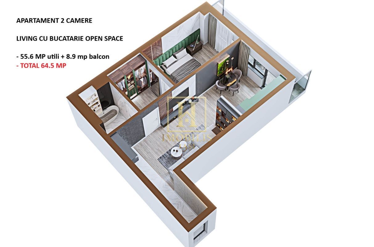 Apartament 2 camere SD 65 mp Copou mobilat si utilat 119900 euro - Poză 9