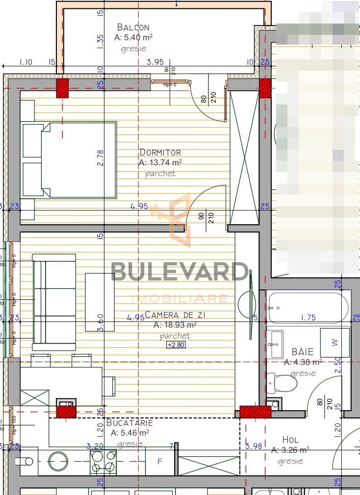 Apartament cu 2 camere+parcare exterioara, zona strazii Somesului! - Schiță 9
