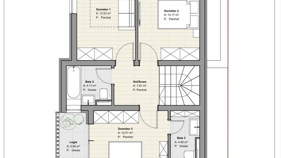 Casa individuala - 149 mp util - terasa rooftop cu jacuzzi de 32 mp - Poză 10
