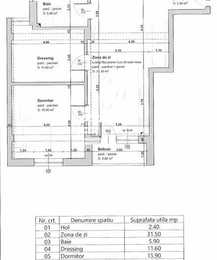 Apartament 3 camere – 67,3 mp utili, etaj 1 – Șelimbăr, Sibiu - Schiță 6