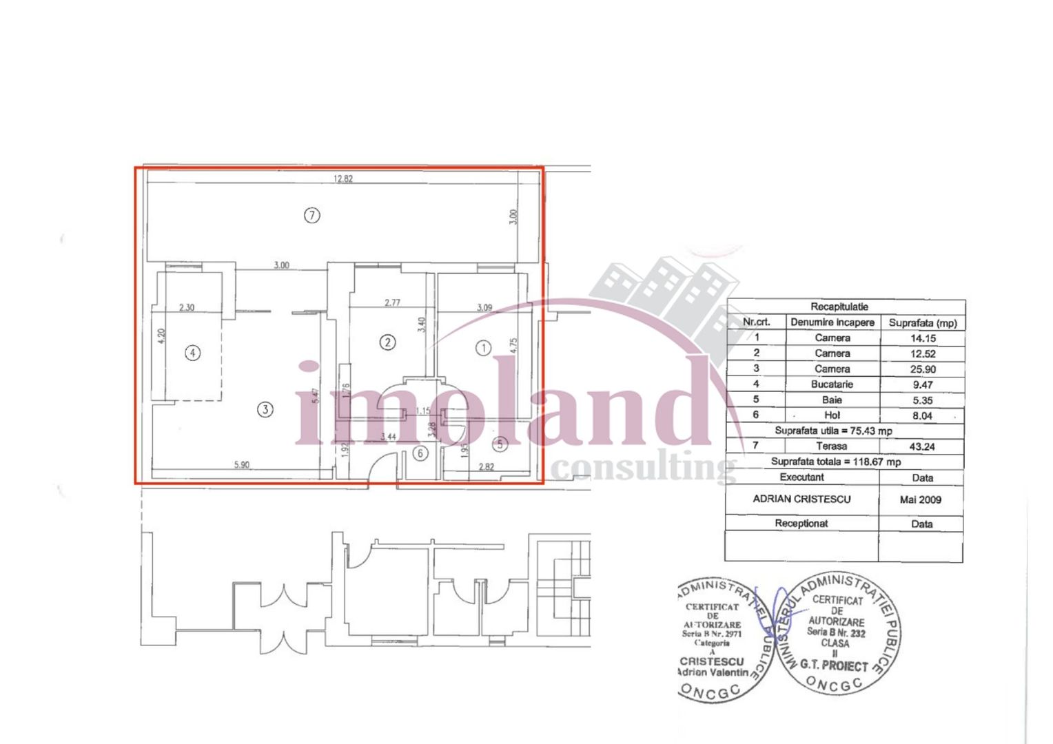 Vanzare apartament 3 cam parter, terasa 43 mp birouri/locuința | pta Victoriei - Poză 12