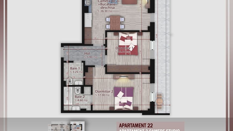 3 camere -proiect nou- Metrou Nicolae Teclu - Schiță 10