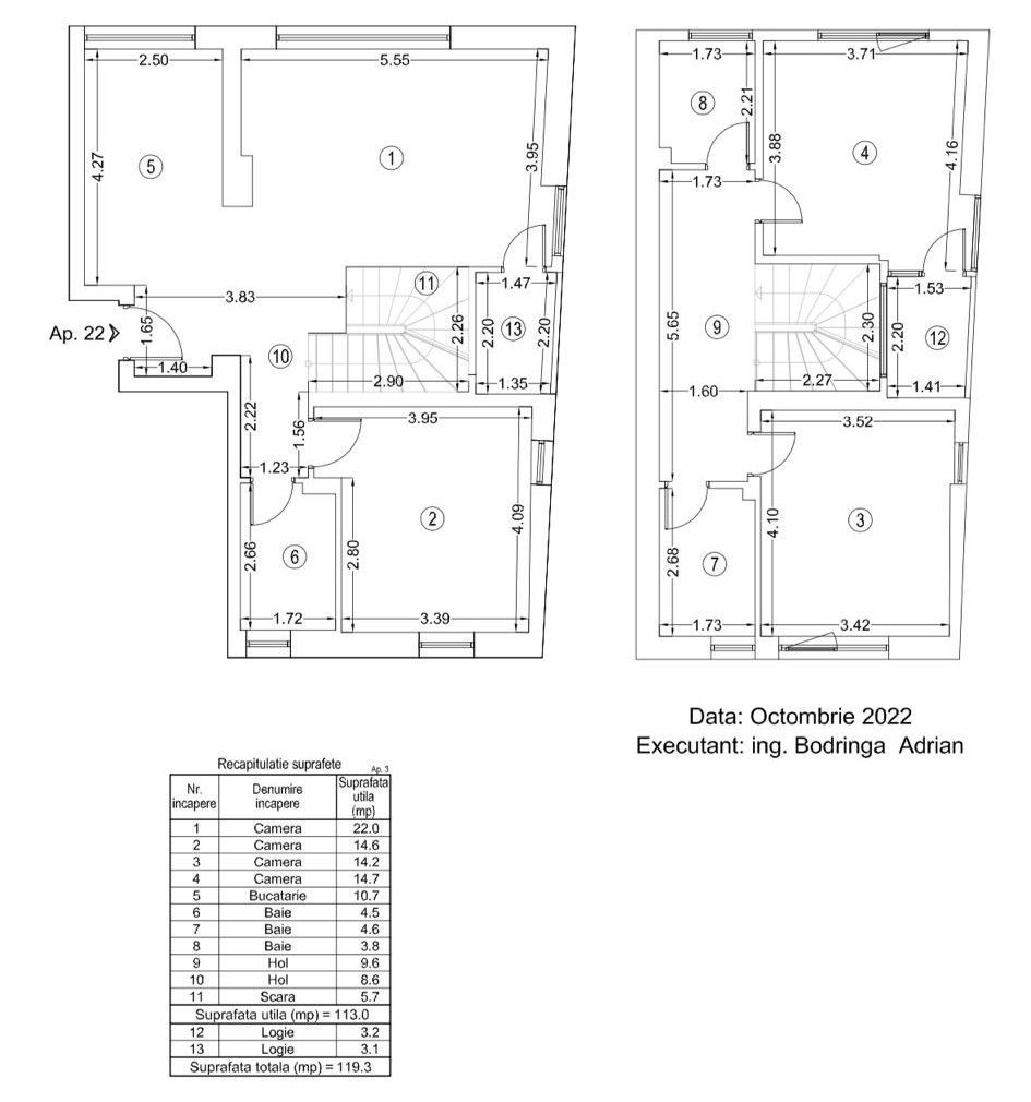 Duplex 4 camere | 2 locuri parcare Baneasa-Herastrau - Schiță 23